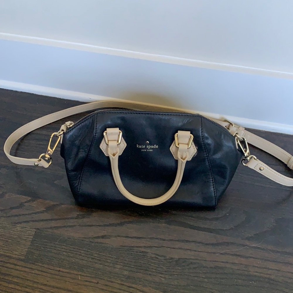 Navy and tan Kate Spade purse. Gently used.